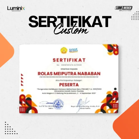 CETAK SERTIFIKAT KERTAS TEBAL PRINT LASER BERKUALITAS